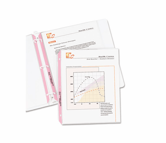 CLI62677 Pink Ribbon Sheet Protector, Clear, Polypropylene, 11 x 8 1/2, 80/BX By C-LINE PRODUCTS, INC