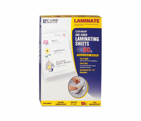 CLI65001 Cleer Adheer Laminating Film, 2 mil, 9 x 12, 50/Box By C-LINE PRODUCTS, INC