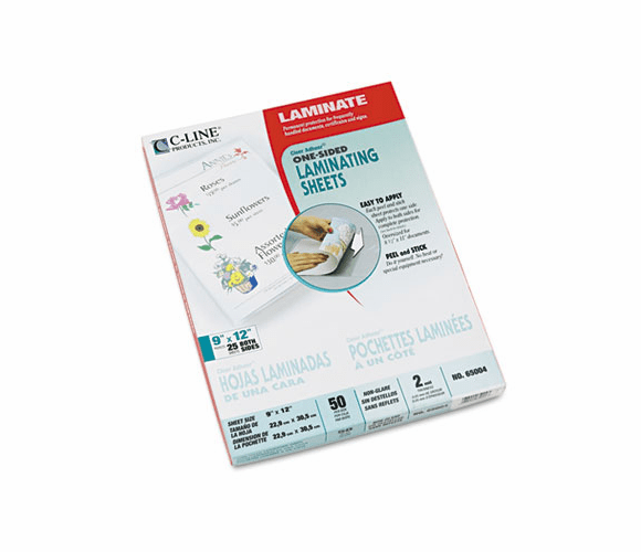CLI65004 Cleer Adheer Nonglare Laminating Film, 2 mil, 9 x 12, 50/Box By C-LINE PRODUCTS, INC