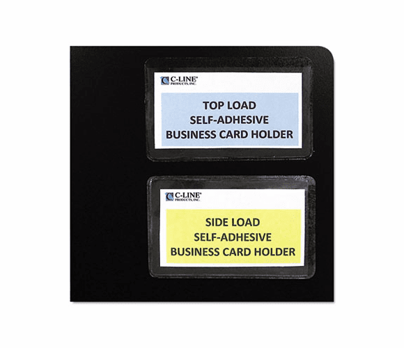 CLI70257 Self-Adhesive Business Card Holders, Top Load, 3-1/2 x 2, Clear, 10/Pack By C-LINE PRODUCTS, INC