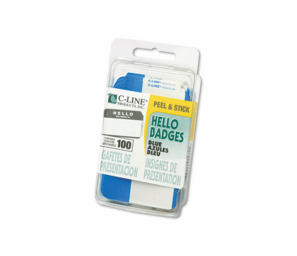 CLI92235 Self-Adhesive Name Badges, 3-1/2 x 2-1/4, Blue, 100/Box By C-LINE PRODUCTS, INC