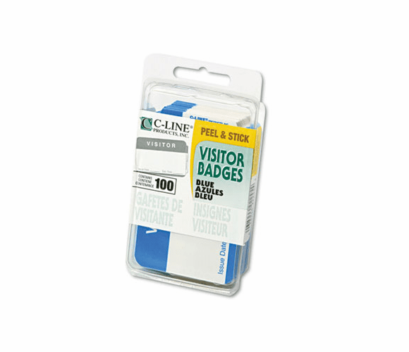 CLI92245 Self-Adhesive Name Badges, 3-1/2 x 2-1/4, Blue, 100/Box By C-LINE PRODUCTS, INC