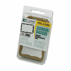 CLI92266 Self-Adhesive Name Badges, 3-1/2 x 2-1/4, Gold, 100/Box By C-LINE PRODUCTS, INC