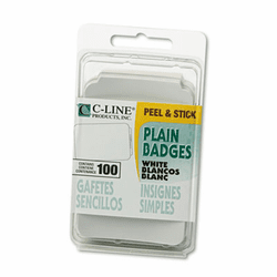CLI92277 Self-Adhesive Name Badges, 3-1/2 x 2-1/4, White, 100/Box By C-LINE PRODUCTS, INC