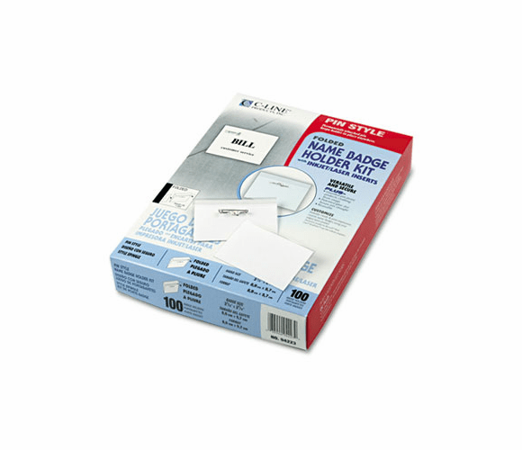 CLI94223 Badge Holder Kits, Side Load, 2 1/4 x 3 1/2, White, 100/Box By C-LINE PRODUCTS, INC