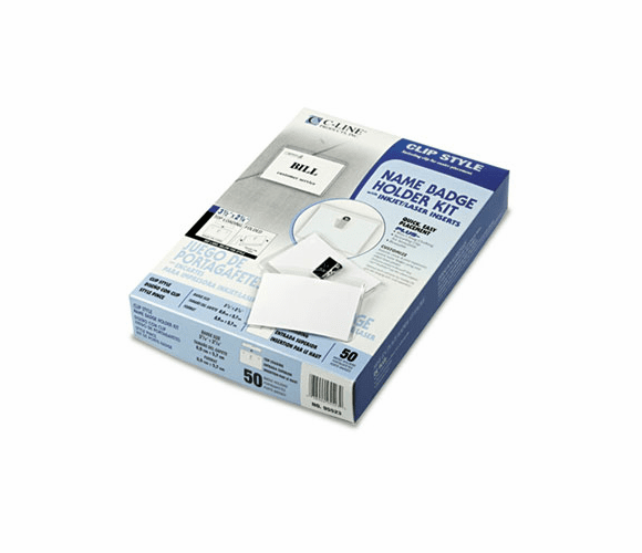 CLI95523 Badge Holder Kits, Top Load, 2 1/4 x 3 1/2, White, 50/Box By C-LINE PRODUCTS, INC