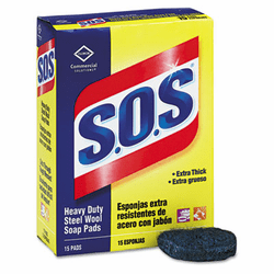 COX88320BX Steel Wool Soap Pad, 15 Pads/Box By CLOROX SALES CO.