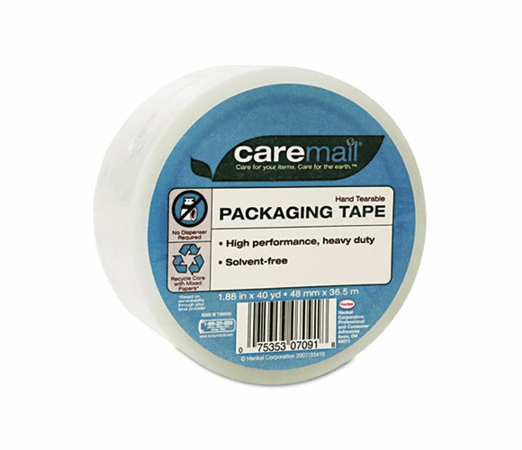 CML1095324 Packaging Tape, Hand-Tear, 2.6 mil, 1.88" x 40 yards, Clear By SHURTECH