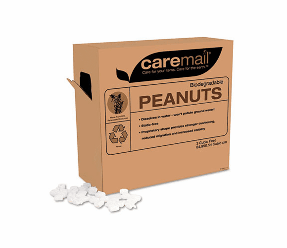 CML1118683 CareMail Biodegradable Peanuts, 3 Cubic Feet By SHURTECH