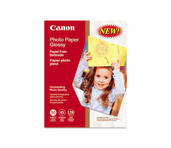 CNM0775B023 Glossy Photo Paper, 45 lbs., 8-1/2 x 11, 50 Sheets/Pack By CANON COMPUTER SYSTEMS CCSI