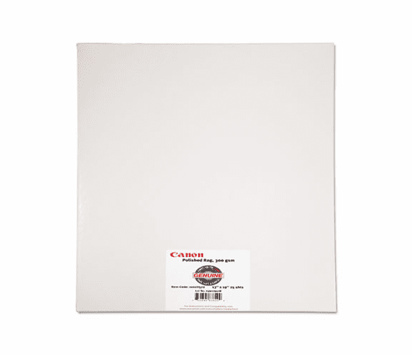 CNM1066V572 Polished Rag Fine Art Paper, 13 x 19, 25 Sheets/Box By CANON USA, INC.