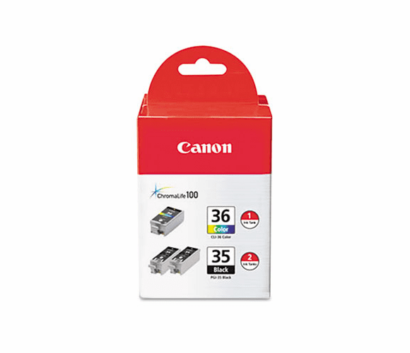 CNM1509B007 1509B007 (CLI-36) Ink, 3/Pack, Black; Tri-Color By CANON USA, INC.