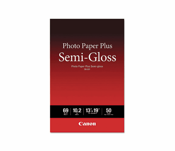CNM1686B064 Photo Paper Plus Semi-Gloss, 69 lbs., 13 x 19, 50 Sheets/Pack By CANON COMPUTER SYSTEMS CCSI