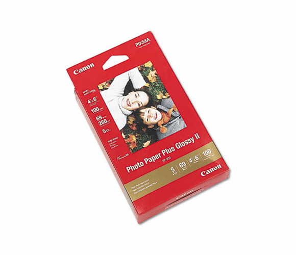 CNM2311B023 Photo Paper Plus Glossy II, 69 lbs., 4 x 6, 100 Sheets/Pack By CANON COMPUTER SYSTEMS CCSI