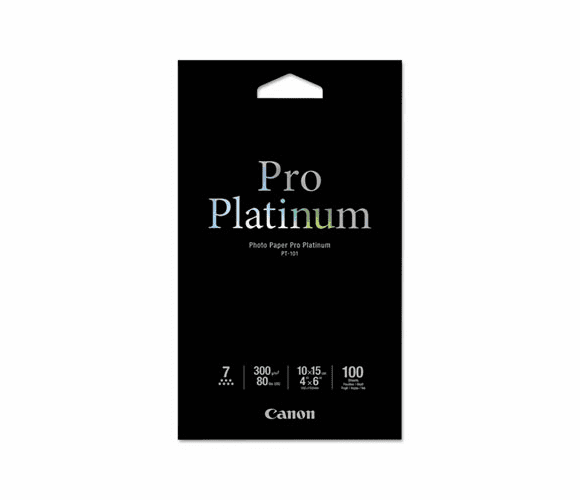 CNM2768B015 Photo Paper Pro Platinum, 80 lbs., Glossy, 4 x 6, 100 Sheets/Pack By CANON USA, INC.