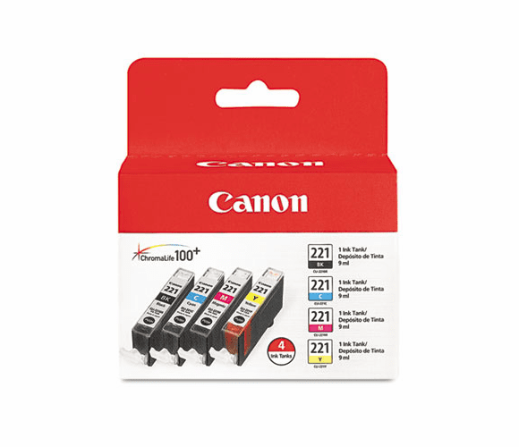 CNM2946B004 2946B004 (CLI-221) Ink, 4/Pack, Tri-Color By CANON USA, INC.
