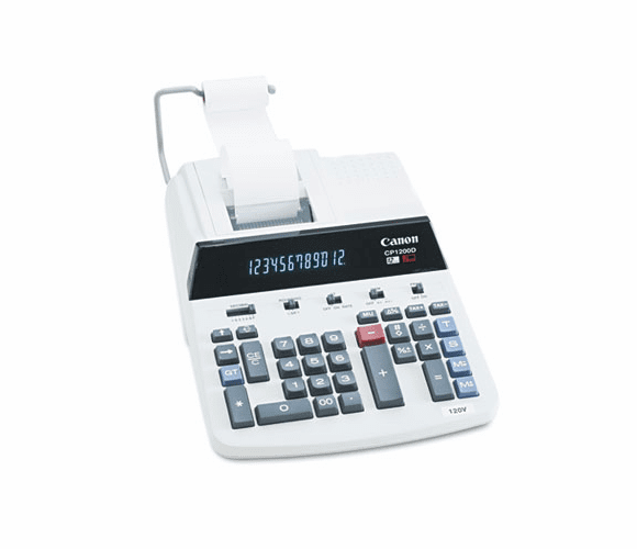 CNMCP1200D CP1200D Two-Color Ribbon Printing Calculator, 12-Digit Fluorescent, Black/Red By CANON USA, INC.