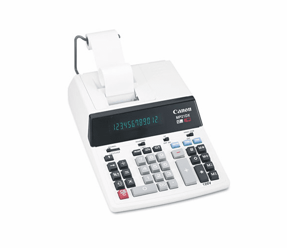 CNMMP21DX MP21DX Two-Color Printing Calculator, 12-Digit Fluorescent, Black/Red By CANON USA, INC.