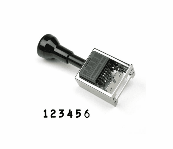 COS026304 Reiner Multiple Movement Numbering Machine, Pre-Inked/Re-Inkable, Black By CONSOLIDATED STAMP