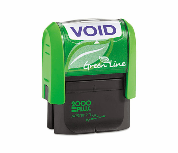 COS035353 2000 PLUS Green Line Message Stamp, Void, 1 1/2 x 9/16, Blue By CONSOLIDATED STAMP