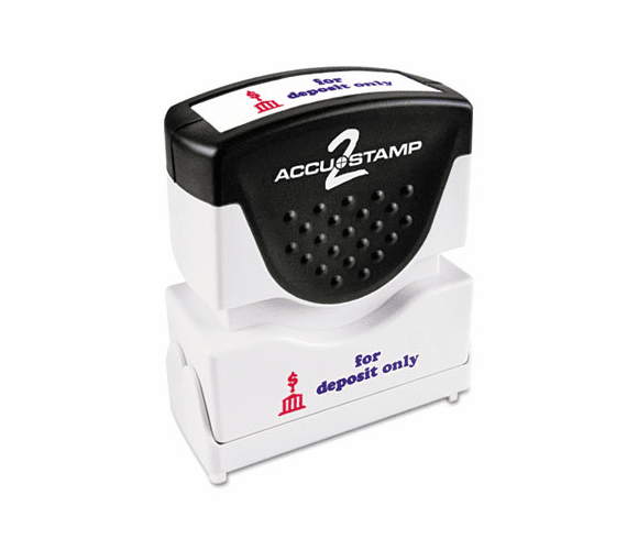 COS035523 Accustamp2 Shutter Stamp with Microban, Red/Blue, FOR DEPOSIT ONLY, 1 5/8 x 1/2 By CONSOLIDATED STAMP
