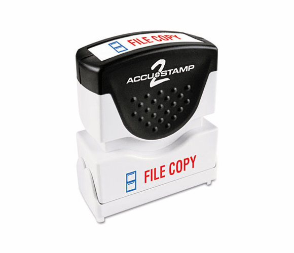 COS035524 Accustamp2 Shutter Stamp with Microban, Red/Blue, FILE COPY, 1 5/8 x 1/2 By CONSOLIDATED STAMP