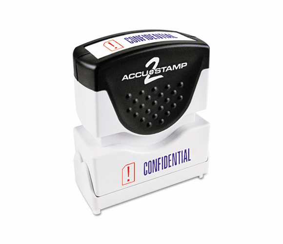 COS035536 Accustamp2 Shutter Stamp with Microban, Red/Blue, CONFIDENTIAL, 1 5/8 x 1/2 By CONSOLIDATED STAMP