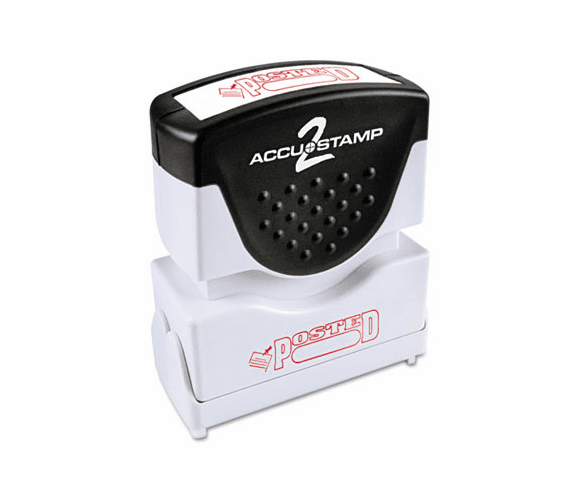 COS035580 Accustamp2 Shutter Stamp with Microban, Red, POSTED, 1 5/8 x 1/2 By CONSOLIDATED STAMP