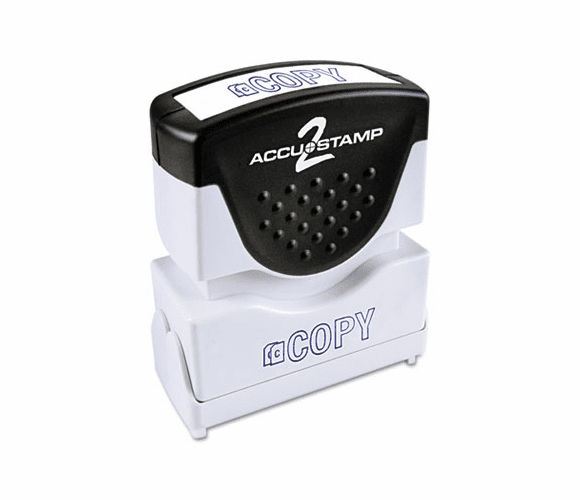 COS035581 Accustamp2 Shutter Stamp with Microban, Blue, COPY, 1 5/8 x 1/2 By CONSOLIDATED STAMP