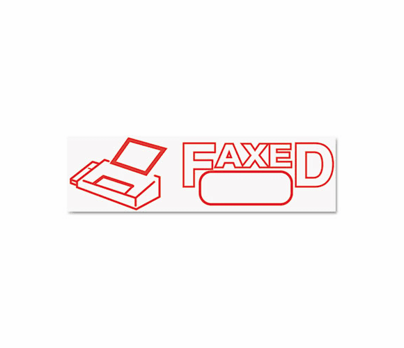 COS035583 Accustamp2 Shutter Stamp with Microban, Red, FAXED, 1 5/8 x 1/2 By CONSOLIDATED STAMP
