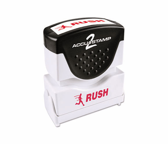 COS035590 Accustamp2 Shutter Stamp with Microban, Red, RUSH, 1 5/8 x 1/2 By CONSOLIDATED STAMP