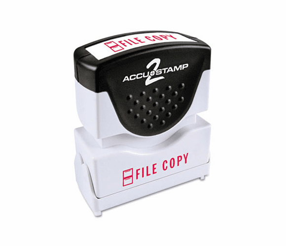 COS035596 Accustamp2 Shutter Stamp with Microban, Red, FILE COPY, 1 5/8 x 1/2 By CONSOLIDATED STAMP