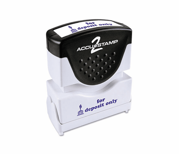 COS035601 Accustamp2 Shutter Stamp with Microban, Blue, FOR DEPOSIT ONLY, 1 5/8 x 1/2 By CONSOLIDATED STAMP