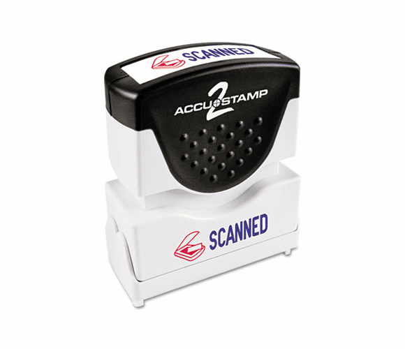 COS035606 Accustamp2 Shutter Stamp with Microban, Red/Blue, SCANNED, 1 5/8 x 1/2 By CONSOLIDATED STAMP