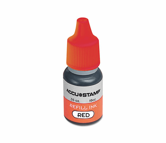 COS090683 ACCU-STAMP Gel Ink Refill, Red, 0.35 oz Bottle By CONSOLIDATED STAMP