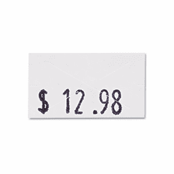 COS090944 One-Line Pricemarker Labels, 7/16 x 13/16, White, 1200/Roll, 3 Rolls/Box By CONSOLIDATED STAMP