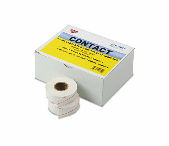 COS090954 Two-Line Pricemarker Labels, 5/8 x 13/16, White, 1000/Roll, 16 Rolls/Box By CONSOLIDATED STAMP