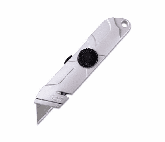 COS091479 Self-Retracting Utility Knife, Silver Metal Handle By CONSOLIDATED STAMP