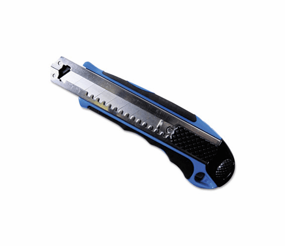 COS091514 Heavy-Duty Snap Blade Utility Knife, Four 8-Point Blades, Retractable, Blue By CONSOLIDATED STAMP