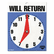 COS098010 Will Return Later Sign, 5" x 6", Blue By CONSOLIDATED STAMP