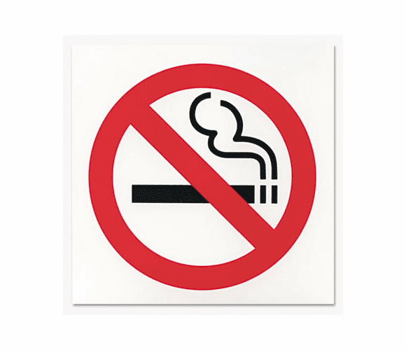 COS098044 Business Decal Sign, No Smoking, 6 x 6, Red/White/Black By CONSOLIDATED STAMP