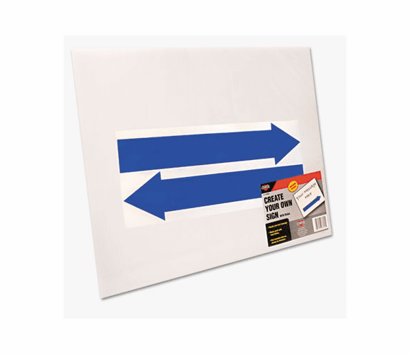 COS098055 Stake Sign, Blank White, Includes Directional Arrows,  15 x 19 By CONSOLIDATED STAMP