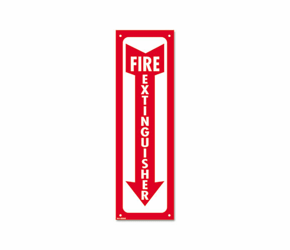 COS098063 Glow-In-The-Dark Safety Sign, Fire Extinguisher, 4 x 13, Red By CONSOLIDATED STAMP