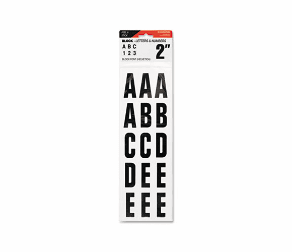COS098131 Letters, Numbers & Symbols, Adhesive, 2", Black By CONSOLIDATED STAMP