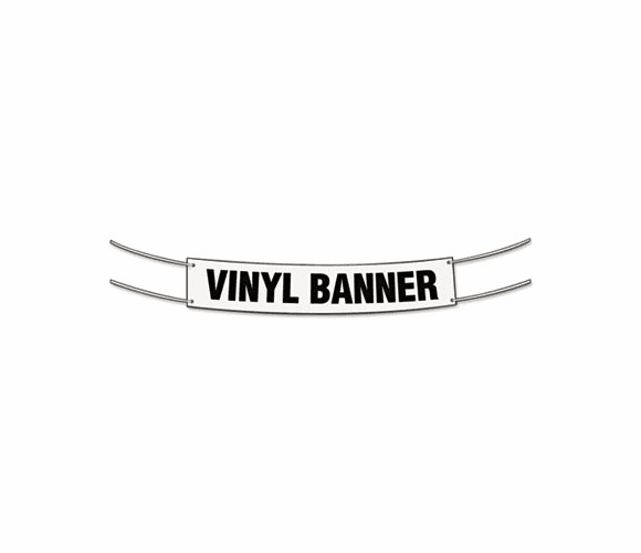 COS098183 Banner, 2' x 4', White By CONSOLIDATED STAMP