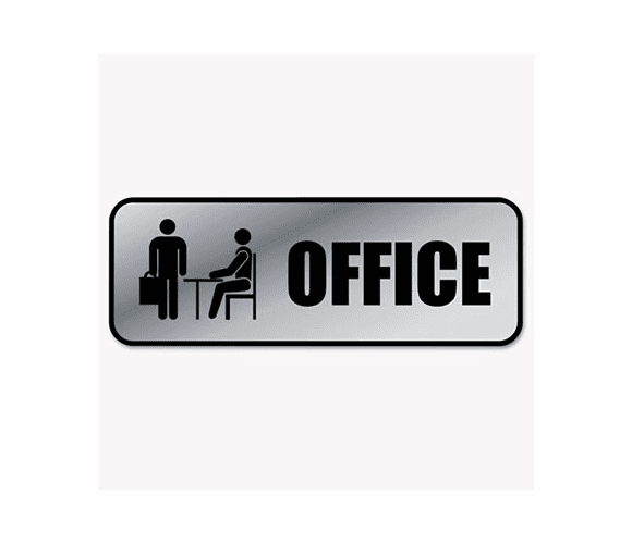 COS098209 Brushed Metal Office Sign, Office, 9 x 3, Silver By CONSOLIDATED STAMP