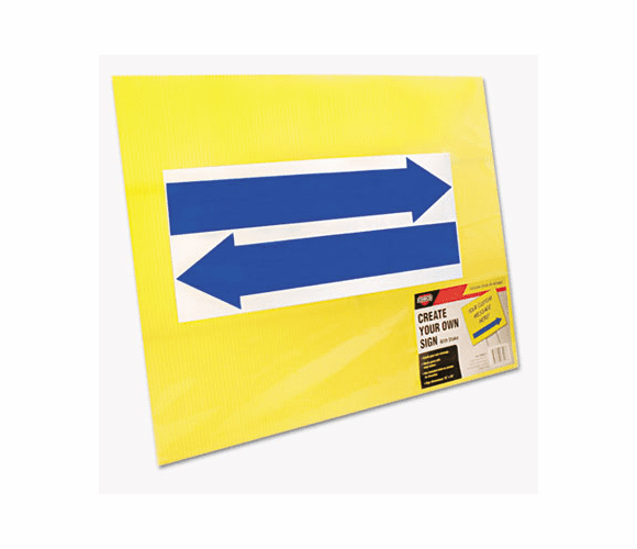 COS098227 Stake Sign, Blank, Yellow, Includes Directional Arrows, 15 x 19 By CONSOLIDATED STAMP