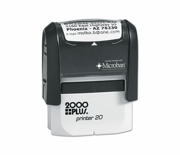 COS1SI20P 2000 PLUS Self-Inking Custom Message Stamp, 1/2 x 1 3/8 By CONSOLIDATED STAMP