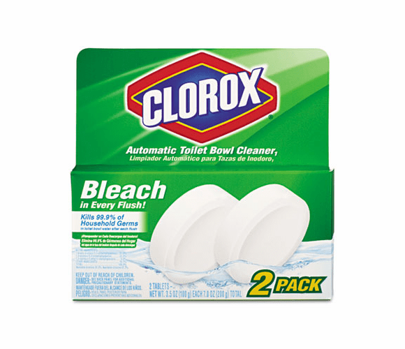 COX00946 Toilet Bowl Cleaner w/Bleach, 3.5 oz Tablet, 2/Pack By CLOROX SALES CO.