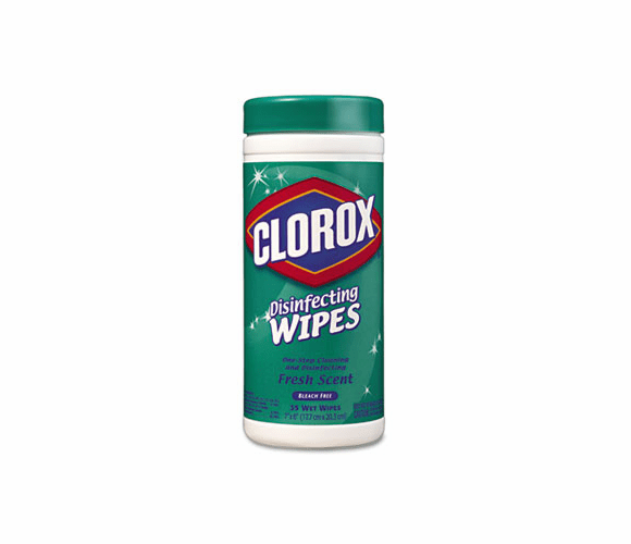 COX15949EA Fresh Scent Disinfecting Wet Wipes, Cloth, 7 x 8, 75/Canister By CLOROX SALES CO.